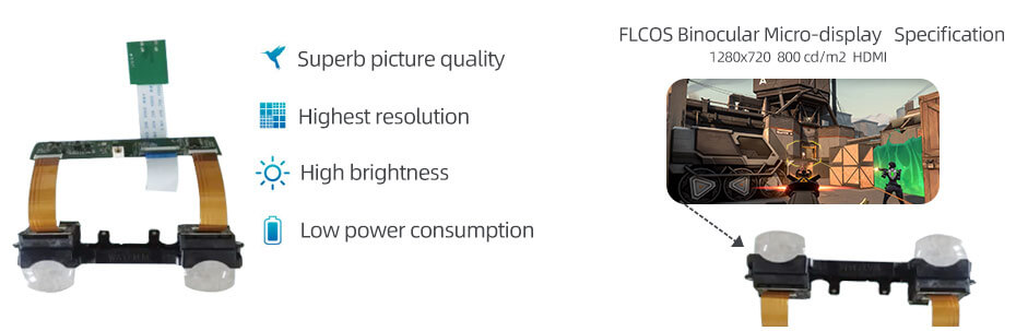 0.38 Inch Micro OLED Display 1280×720 HDMI OLED Display With Driver Board For EVF AR Red Dot Sight Display Solutions