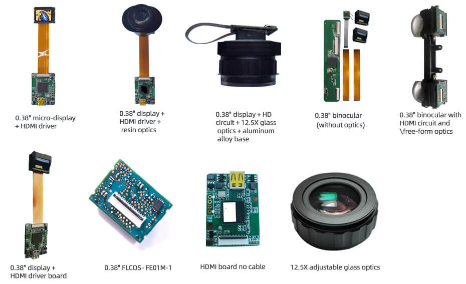 0.38 Inch Micro OLED Display 1280×720 High Brightness 800nits OLED Display With HDMI Driver Board For EVF AR Red Dot Sight Display Solutions