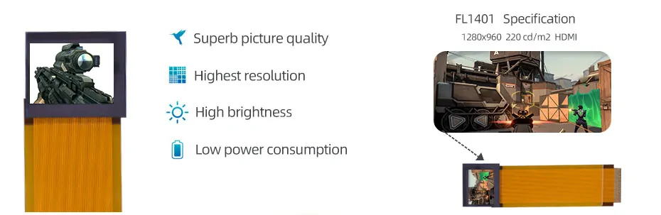0.4 Inch Micro OLED Display 1280×960 HDMI OLED Display With Driver Board For EVF AR Red Dot Sight Display Solutions
