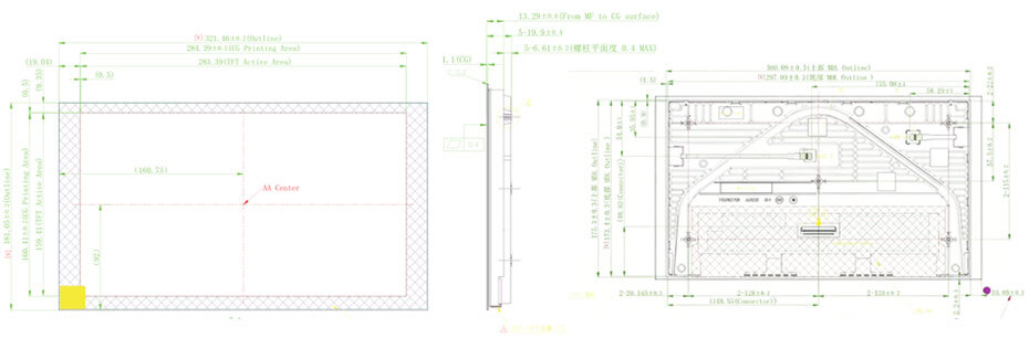 AV128FHT-L12 12.8 Inch TFT LCD Display 1920×1080 High Brightness LVDS LCD Display With In-Cell Touch