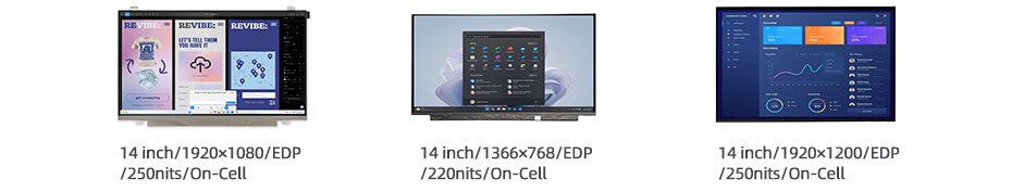 NV140FHM-T00 14 Inch TFT LCD Display 1920×1080 eDP LCD Display With On-Cell Touch