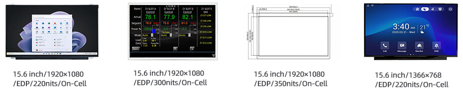 NT156FHM-T00 15.6 Inch TFT LCD Display 1920×1080 eDP LCD Display With On-Cell Touch
