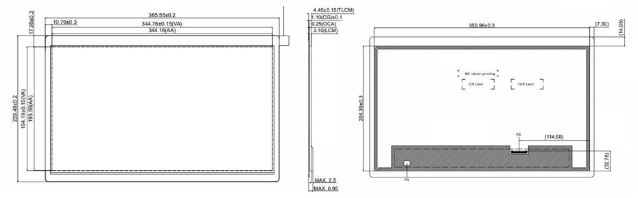 PV156FHM-T80 15.6 Inch TFT LCD Display 1920×1080 eDP LCD Display With On-Cell Touch