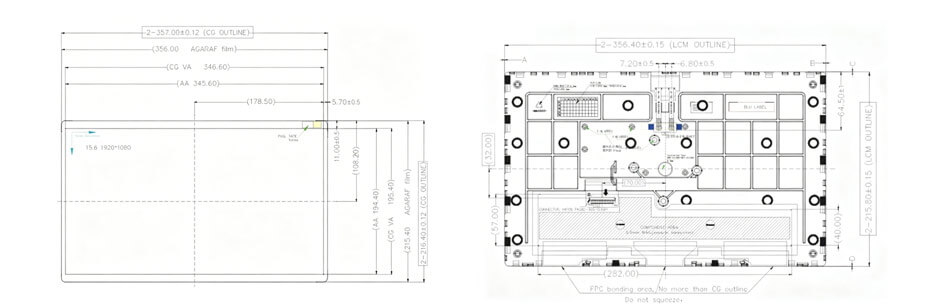 AV156FHT-L83-28P1 15.6 Inch TFT LCD Display 1920×1080 LVDS High Brightness LCD Display With In-Cell Touch