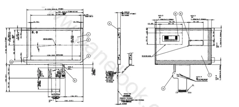 COM50H5N15ULC Ortustech 5 Inch Transflective Display 800×480 LVDS High Brightness 1200nits Wide Temperature TFT LCD Display