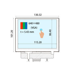 COM57H5M60KTC Ortustech 5.7 Inch Blanview Display 640×480 Parallel RGB TFT LCD Display. 