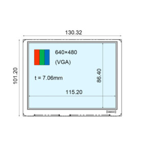 COM57T5132KSC Ortustech 5.7 Inch Blanview Display 640×480 Parallel RGB TFT LCD Display. 