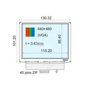 COM57T5133KLC Ortustech 5.7 Inch Blanview Display 640×480 Parallel RGB TFT LCD Display. 