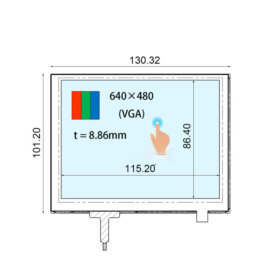 COM57T5M08KRC Ortustech 5.7 Inch Blanview Display 640×480 Parallel RGB TFT LCD Display With 4-wire Resistive Touch. 