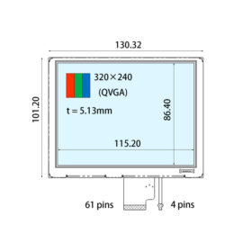 COM57T5M15GLC Ortustech 5.7 Inch Blanview Display 320×240 Parallel RGB High Brightness TFT LCD Display. 