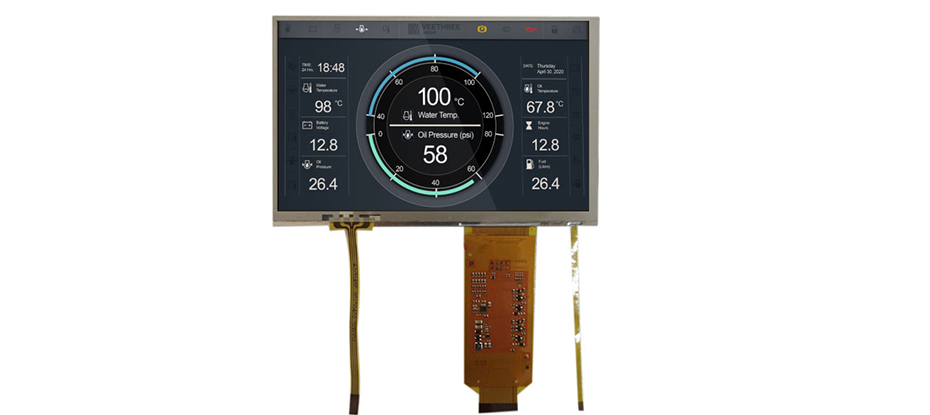 COM70T7M18ZTC Ortustech 7 Inch Blanview Display 800×480 Parallel RGB TFT LCD Display With 4-wire Resistive Touch