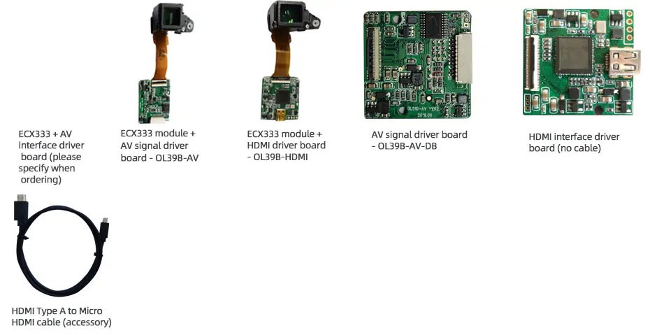 0.39 Inch Micro OLED Display 800×600 OLED Display With AVHDMI Driver Board For EVF AR Red Dot Sight Display Solutions