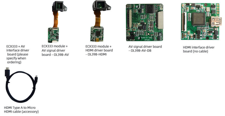0.39 Inch Micro OLED Display 800×600 OLED Display With AVHDMI Driver Board For EVF AR Red Dot Sight Display Solutions