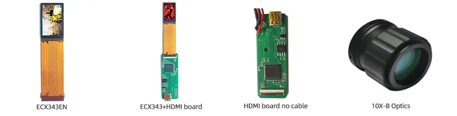 ECX343EN 0.68 Inch Micro OLED Display 1920×1200 LVDS High Brightness 5000nits OLED Display With Driver Board For EVF AR Red Dot Sight Display Solutions