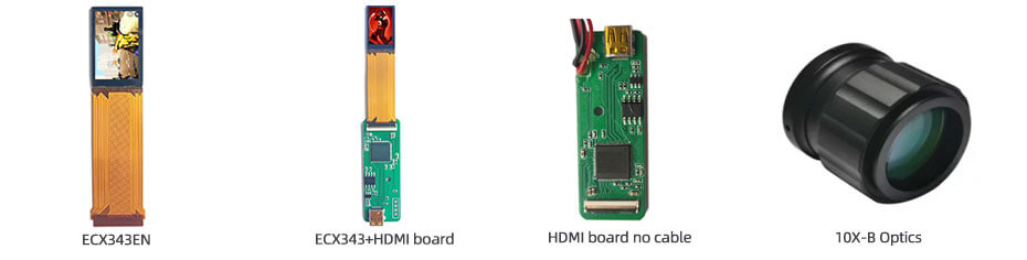 ECX343EN 0.68 Inch Micro OLED Display 1920×1200 LVDS High Brightness 5000nits OLED Display With Driver Board For EVF AR Red Dot Sight Display Solutions