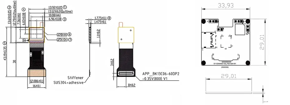 0.5 Inch Micro OLED Display 1600×1200 MIPI 1000nits High Brightness OLED Display With Driver Board For EVF AR Red Dot Sight Display Solutions