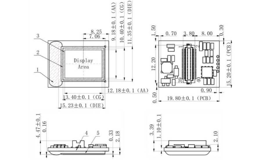 0.6 Inch Micro OLED Display 800×600 RGB OLED Display For EVF AR Red Dot Sight Display Solutions