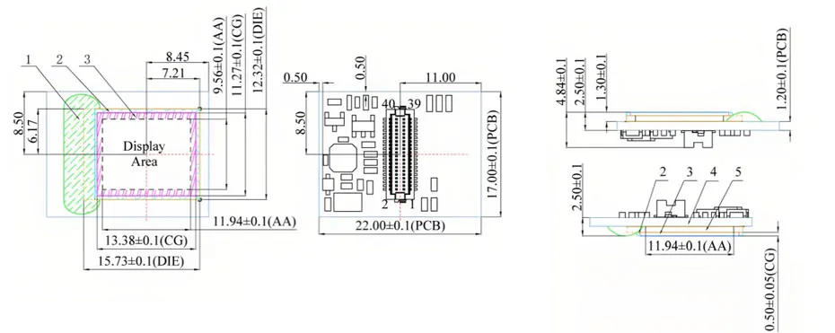 0.6 Inch Micro OLED Display 1280×1024 RGB OLED Display For EVF AR Red Dot Sight Display Solutions