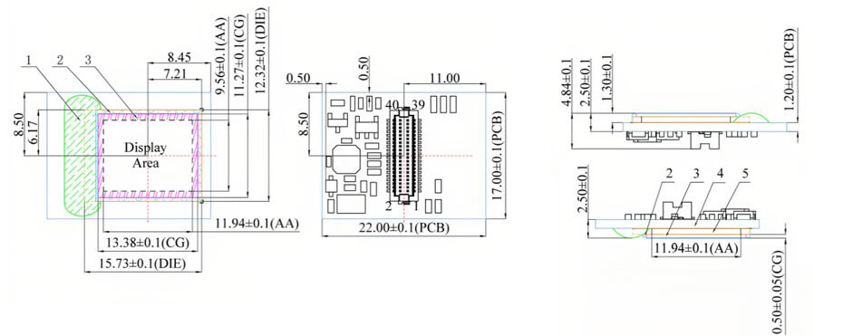 0.6 Inch Micro OLED Display 1280×1024 RGB OLED Display For EVF AR Red Dot Sight Display Solutions