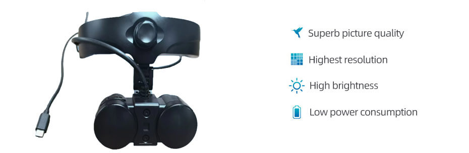 HD 3D Head Mounted Display VR Glasses with HDMI & USB-C Type-C Interface for Gaming, FPV & Video Viewing