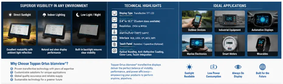 Ortustech Transflective Display