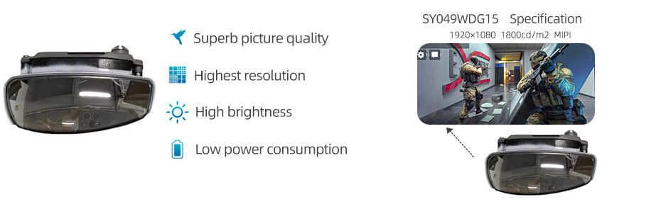 SY049WDG15 0.49 Inch Micro OLED Display 1920×1080 HDMI 1800nits High Brightness OLED Display With Driver Board For EVF AR Red Dot Sight Display Solutions