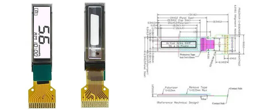 0.69 Inch PMOLED Display 96×16 I²C OLED Display For Healthcare & Medical Display Solution