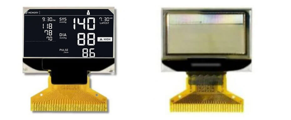 0.96 Inch PMOLED Display 128×64 CPUSPII²C OLED Display For Healthcare & Medical Display Solution