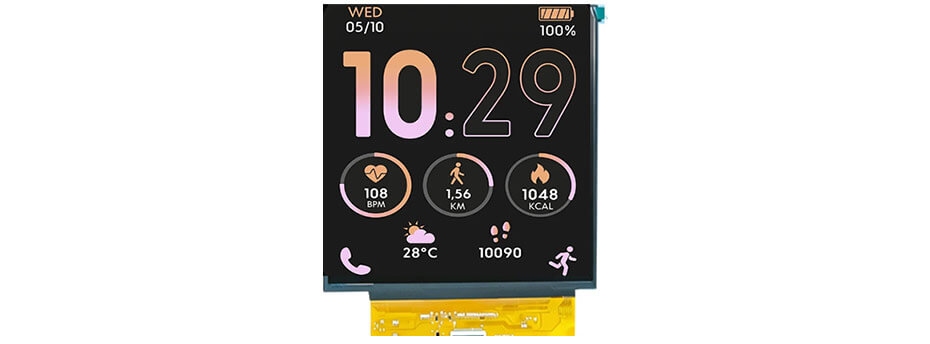 10 Inch Square Display 1200×1200 IPS High Brightness 1200nits MIPI TFT LCD Display