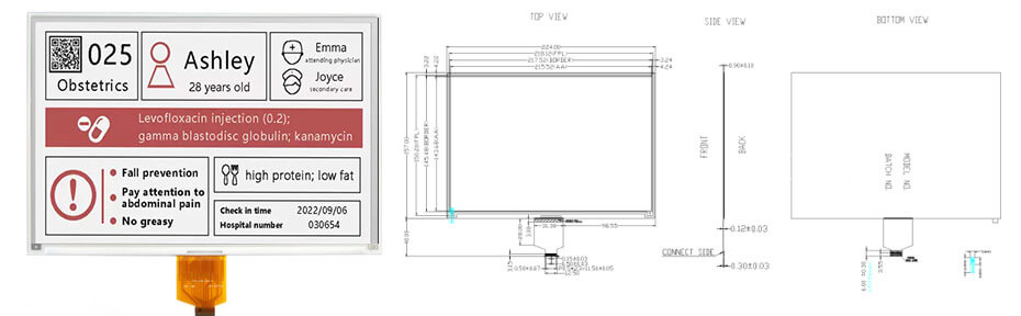 10.2 Inch 4-Color E Ink Display Module 960×640 SPI Electronic Paper Screen