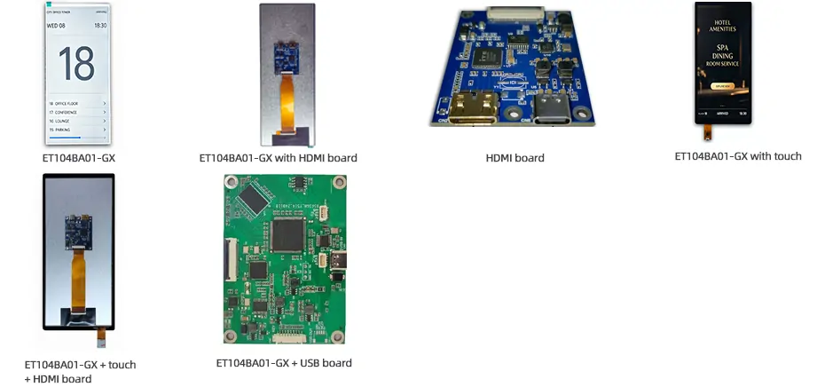 10.36 Inch Stretched LCD Display 720×1600 MIPI Bar Display with Touch & HDMI Driver Board