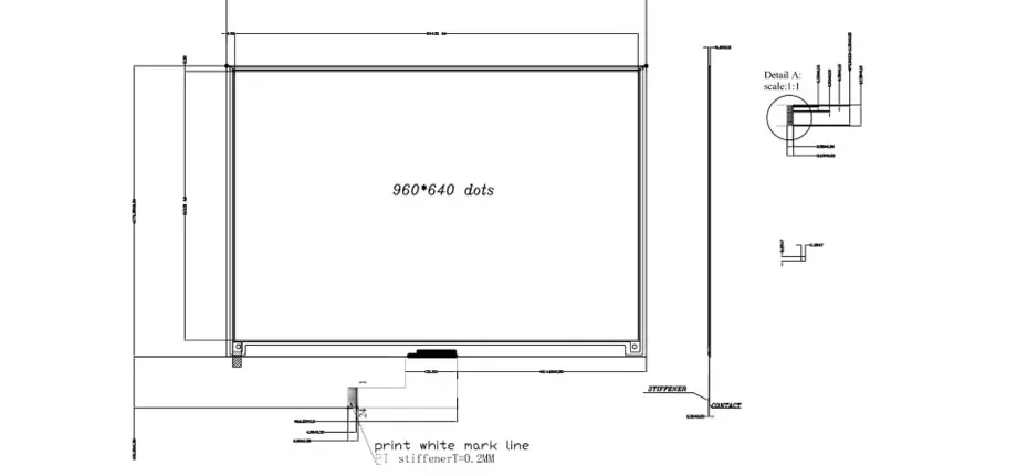 11.6 Inch Four-Color E-Paper Display 960×640 SPI E-Ink Screen