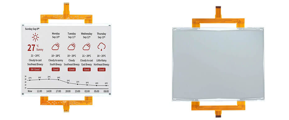 12.48 Inch Four-Color E-Paper Display 1304×984 SPI Black White Red Yellow E-Ink Screen