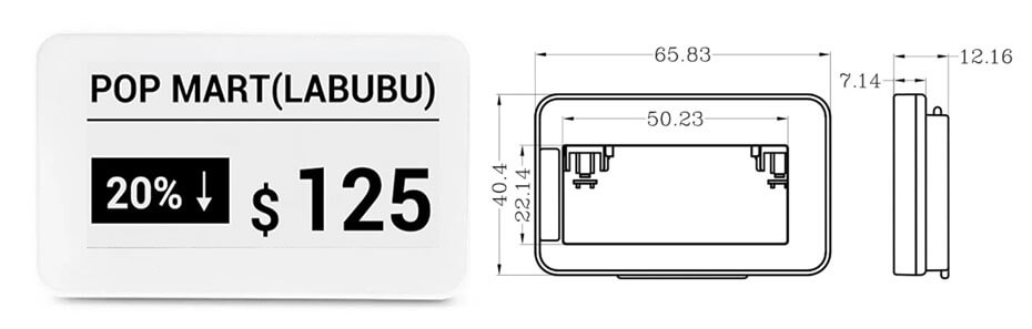 2.13 Inch Black White & Red NFC E-Paper Display 250×122 Electronic Shelf Label Display Module