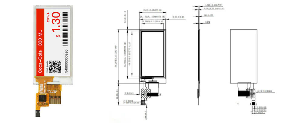 2.13 Inch Monochrome E-Paper Display Module 250×122 SPI E Ink Electronic Paper Display With Touch