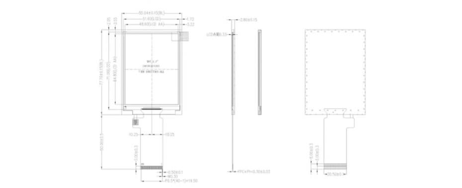 3.2 Inch TFT LCD Display 240×320 CPU High Brightness LCD Display For Healthcare Medical Display Solution