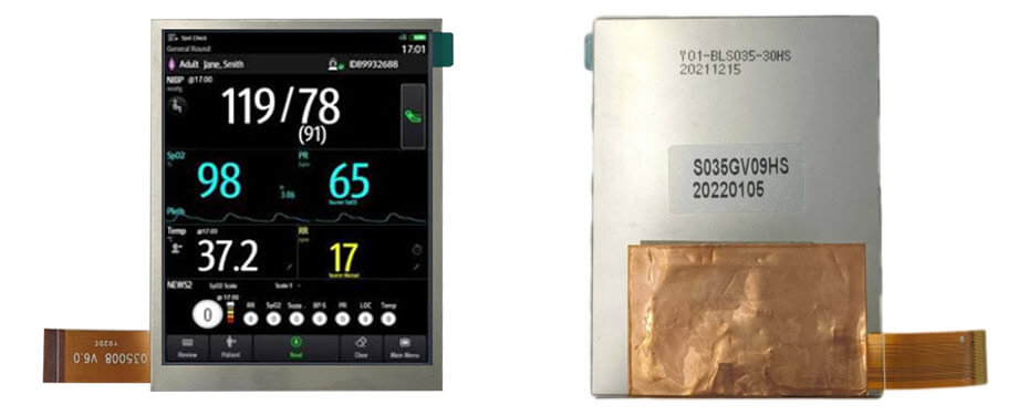 3.5 Inch TFT LCD Display 480×640 TTL High Brightness LCD Display For Healthcare Medical Display Solution