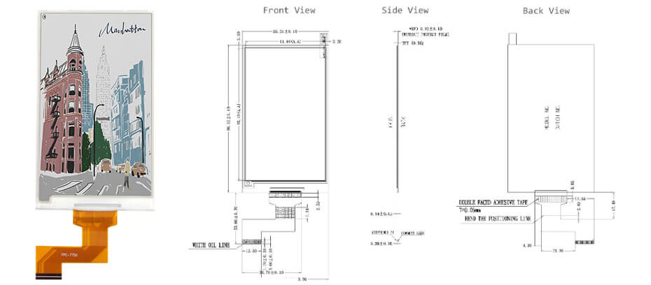 3.97 Inch 4-Color E Ink Display 800×480 SPI Color Electronic Paper Display