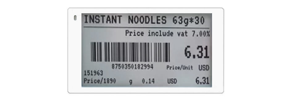 3.97 Inch HD E-Paper Price Tag Display 800×480 Electronic Ink Display Module