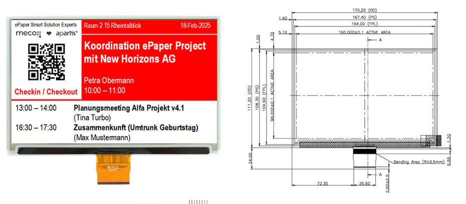 7.3 Inch Color E-Ink E-Paper Display 800×480 Black White Red Yellow Blue 50-Pin Electronic Paper Screen