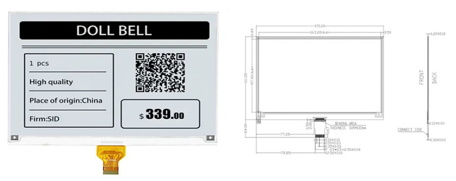 7.5 Inch E Ink Display 800×480 Fast Refresh SPI Black & White E-Paper Screen
