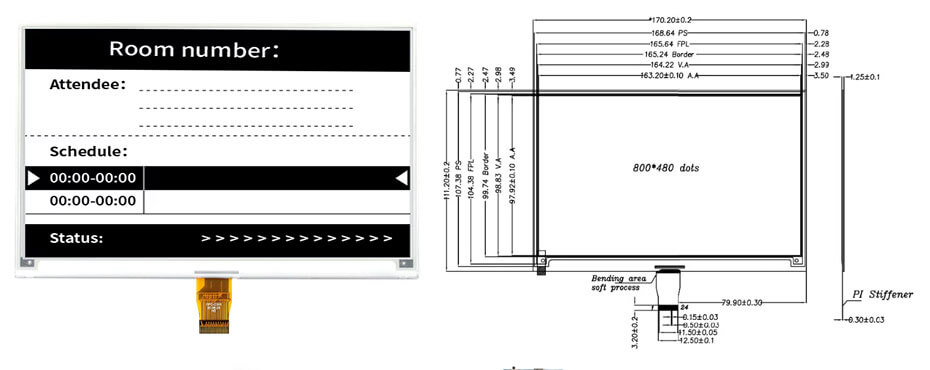 7.5 Inch E Ink Display 800×480 SPI Fast Refresh Black & White E-Paper Screen