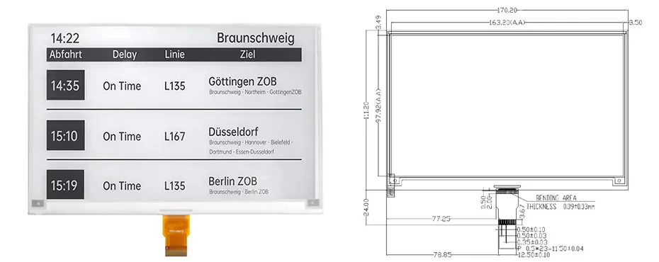 7.5 Inch E Ink E-Paper Display Module 800×480 SPI Low Power Wide Temperature Electronic Paper Display
