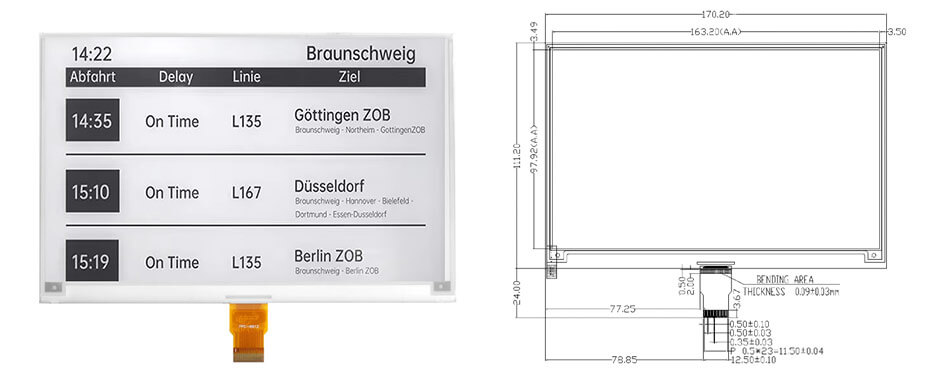 7.5 Inch E Ink E-Paper Display Module 800×480 SPI Low Power Wide Temperature Electronic Paper Display