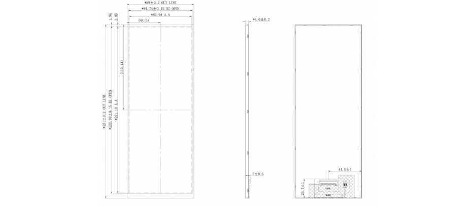 9.3 Inch Stretched LCD Display IPS 600×1600 40-Pin MIPI Bar Display with Touch & HDMI Driver Board