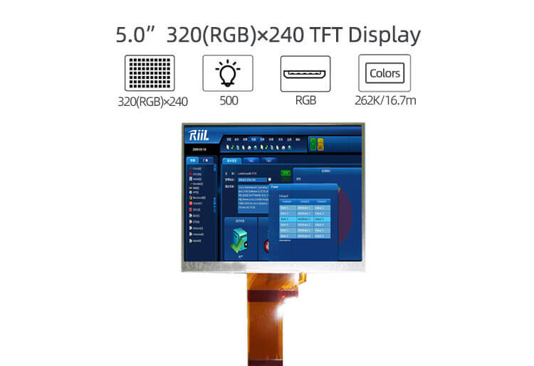 COM50T5123GLC Ortustech 5 Inch Blanview Display High Brightness 320×240 Parallel RGB TFT LCD Display