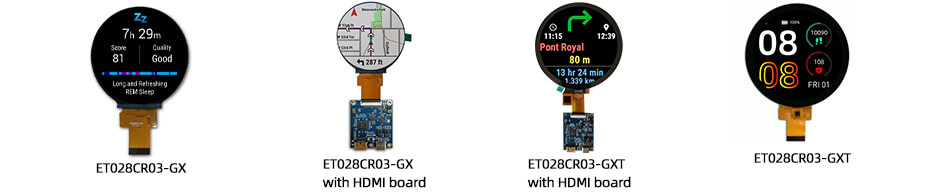 2.8 Inch Round Display 480×480 MIPI 30-Pin IPS Circular Display with Capacitive Touchscreen & HDMI Driver Board