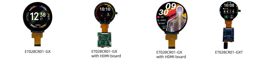 2.8 Inch Round Display 480×480 MIPI IPS Full-View Circular Display with Capacitive Touch & HDMI Driver Board