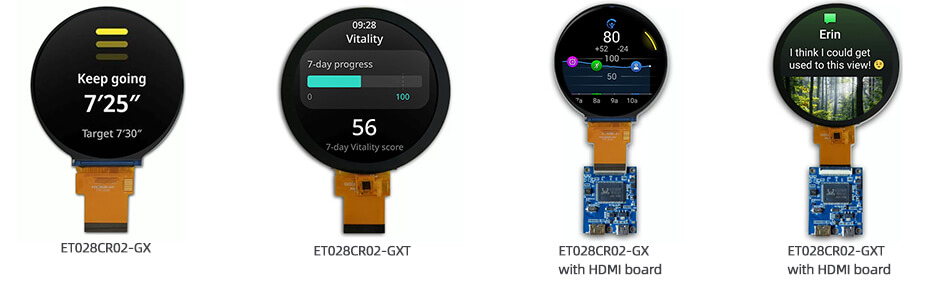 2.8 Inch Round Display 480×480 RGB Circular Display with Capacitive Touchscreen & HDMI Driver Board
