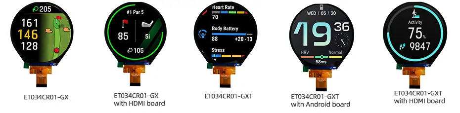 3.4 Inch Round Display 800×800 MIPI 30-Pin IPS Circular Display with Capacitive Touch & HDMI Driver Board